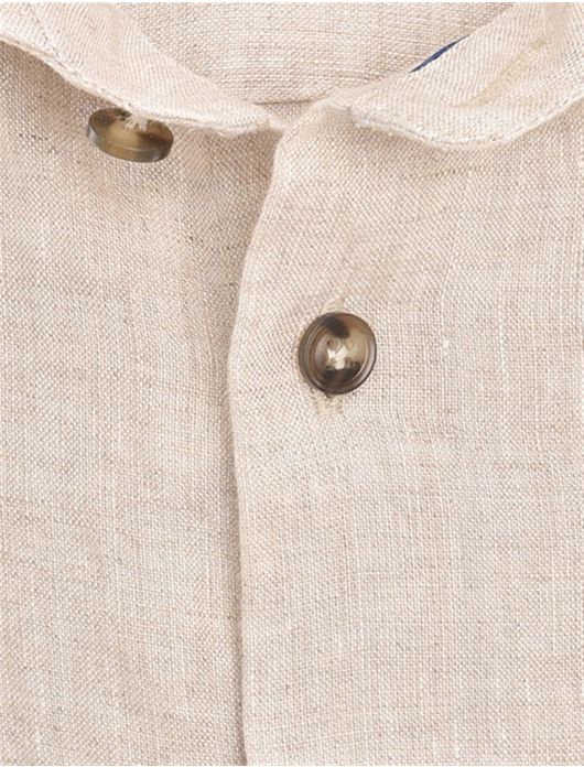 John Miller overhemd bruin linnen