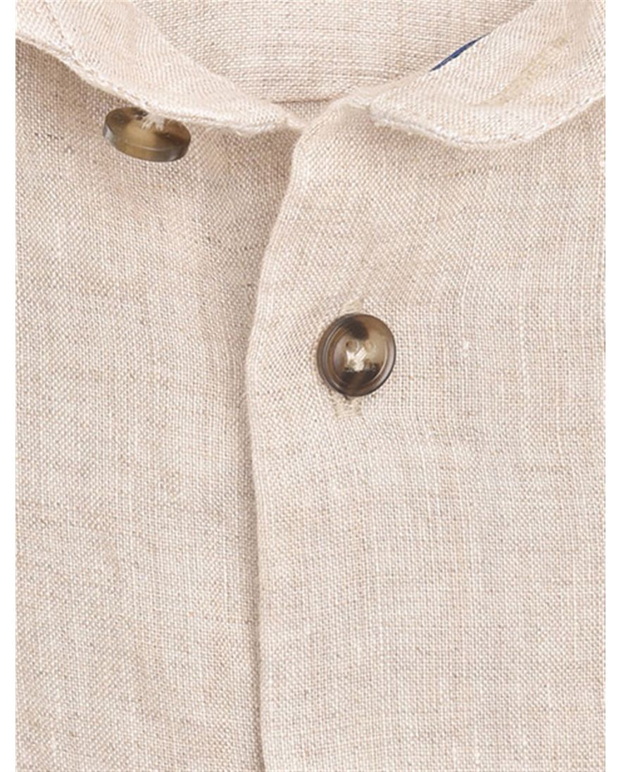 John Miller Tailored Fit overhemd bruin 100% linnen