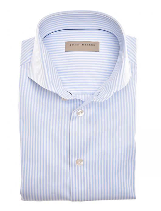 John Miller overhemd lichtblauw strepen
