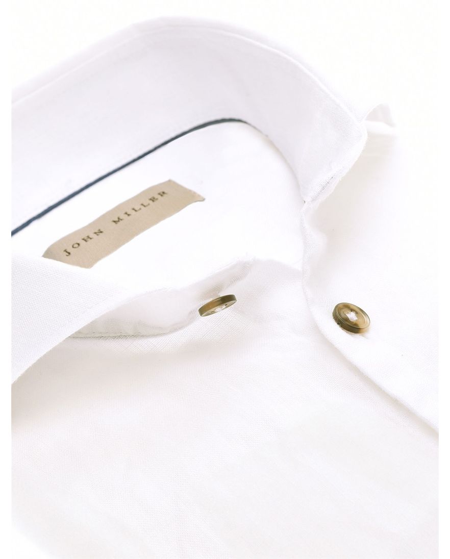 John Miller overhemd wit effen Tailored Fit cutaway boord