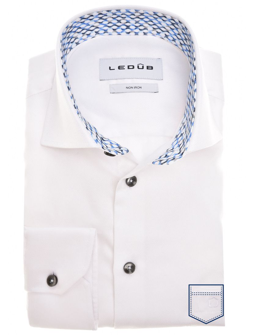 Ledub overhemd wit effen normale mouwlengte 7