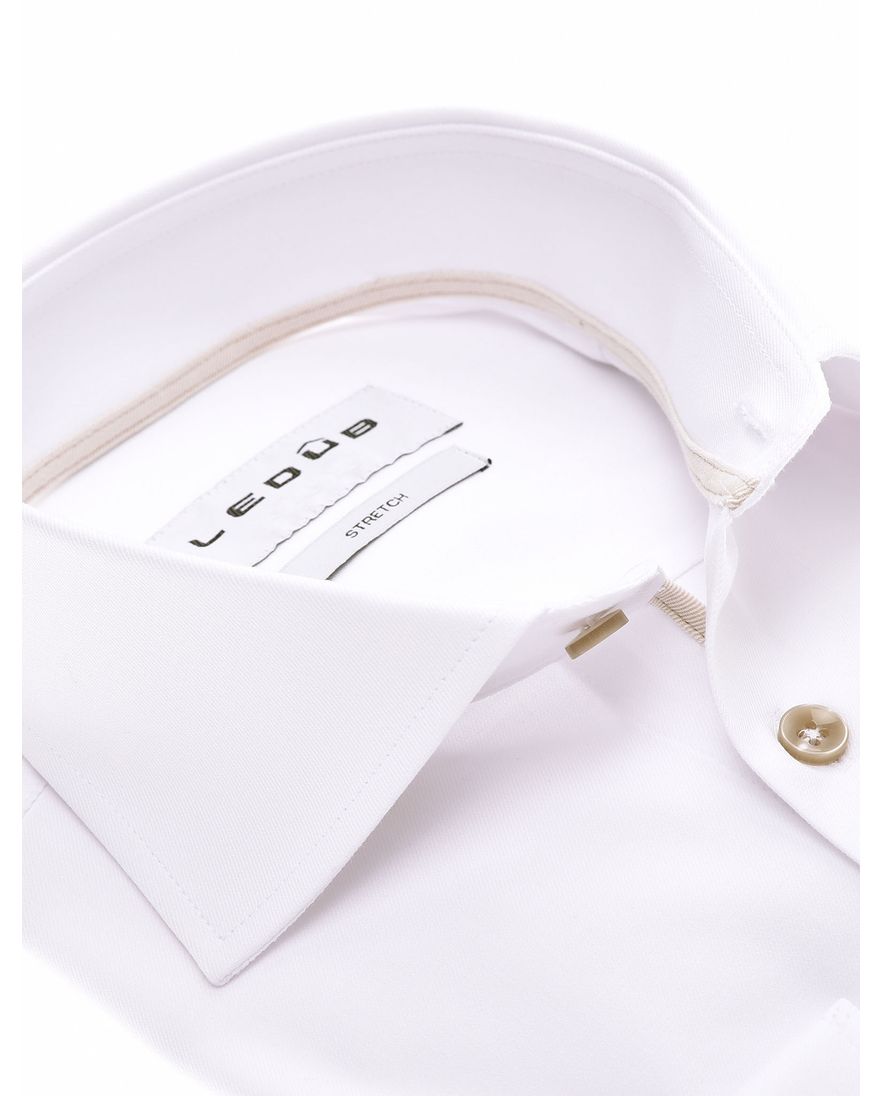 Ledub overhemd mouwlengte 7 normale fit effen wit