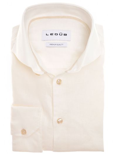 Ledub Ledub overhemd mouwlengte 7 antiekwit