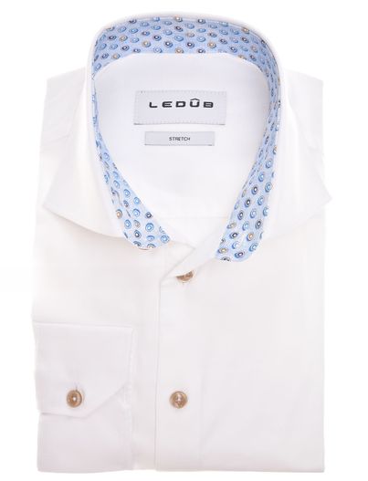 Ledub Ledub overhemd mouwlengte 7 wit
