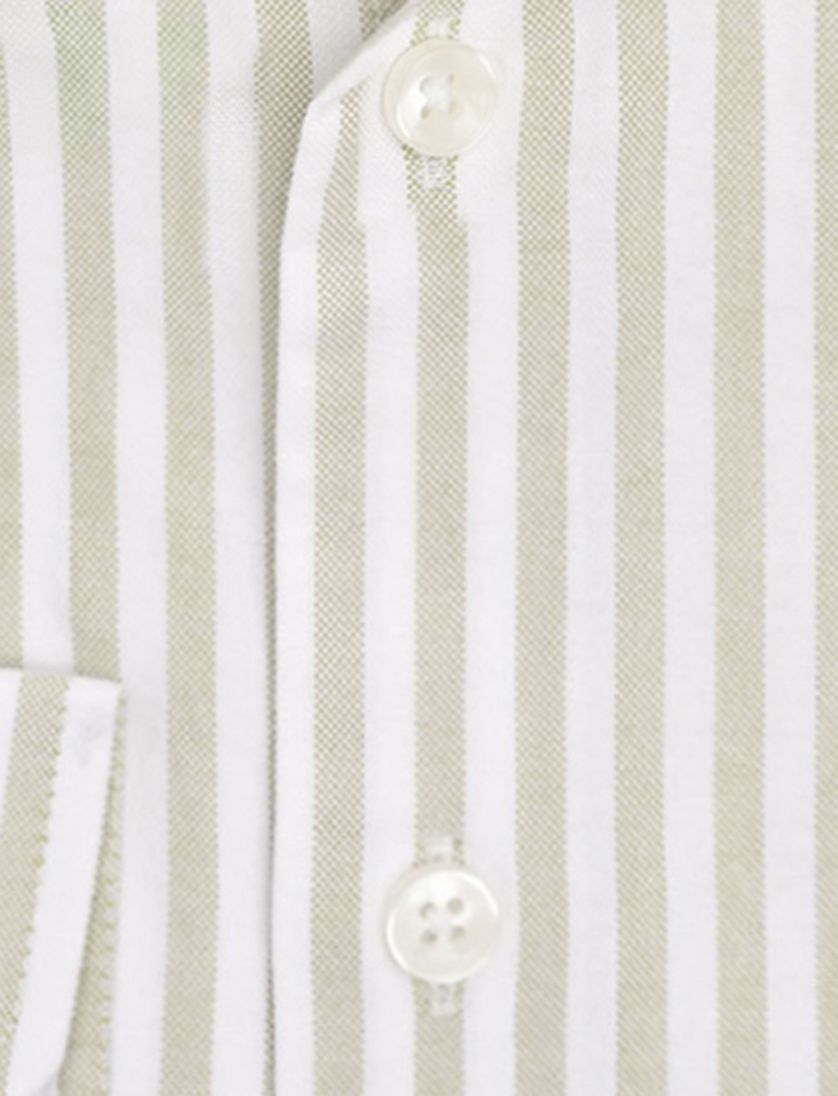 katoenen Ledub overhemd normale fit lichtgroen gestreept