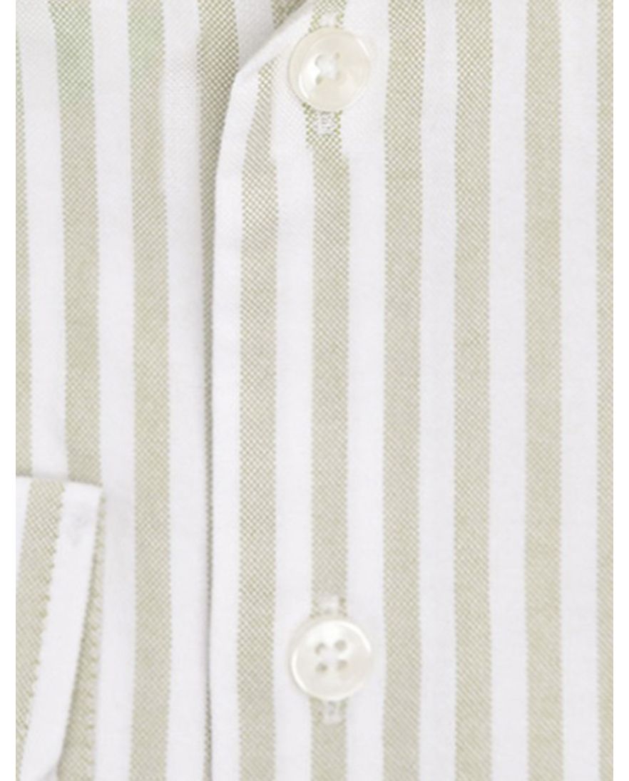 Ledub overhemd normale fit lichtgroen gestreept katoen