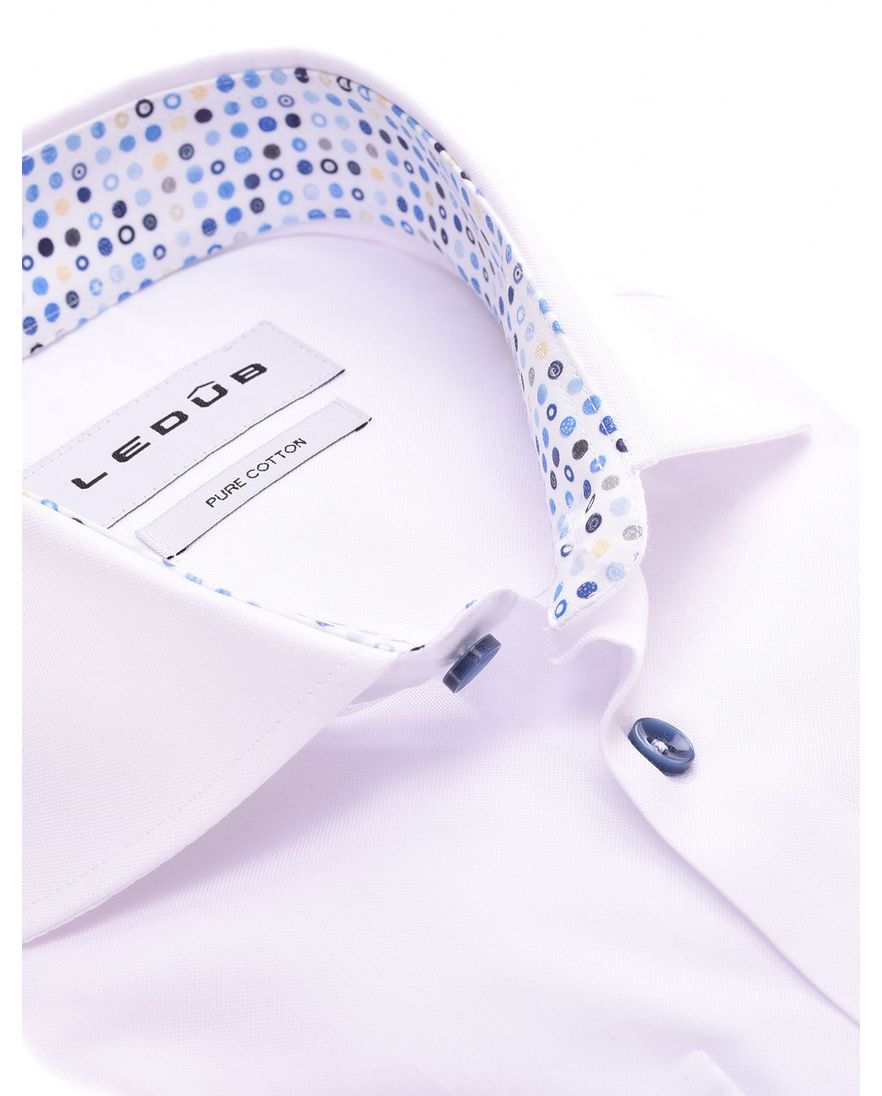 Ledub overhemd effen wit normale fit katoen