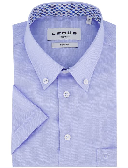 overhemd korte mouw lichtblauw Ledub