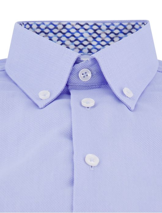 overhemd korte mouw lichtblauw Ledub