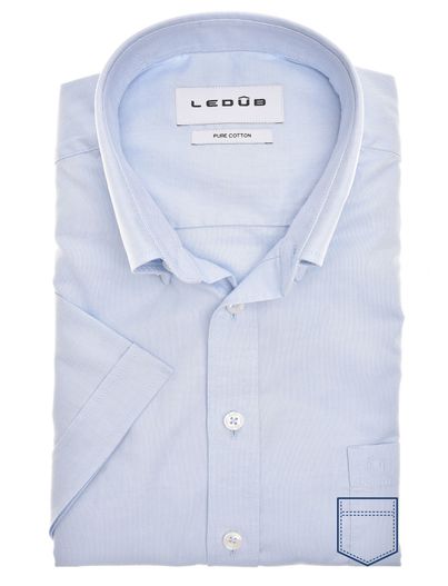 Ledub Ledub overhemd korte mouw normale fit katoen