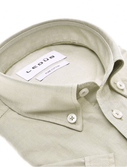 Ledub overhemd korte mouw lichtgroen