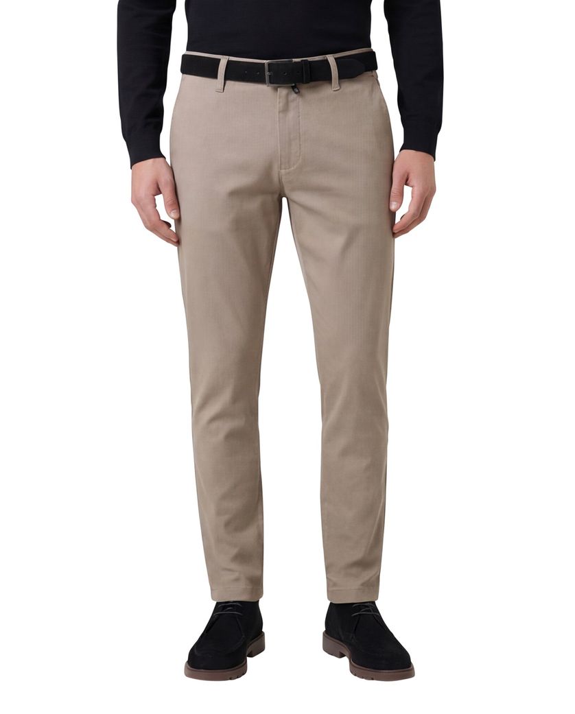 katoenen Pierre Cardin Calais effen beige pantalon