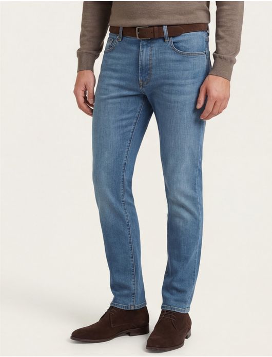 Pierre Cardin pantalon 5-p PC-Laval blauw denim