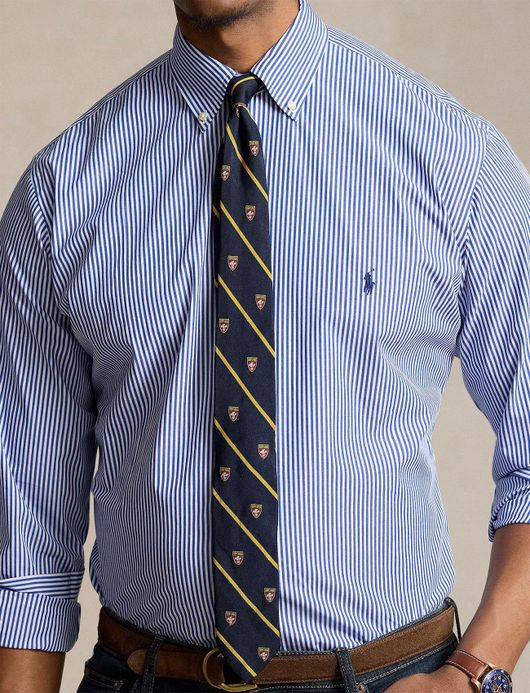 Polo Ralph Lauren Big & Tall business overhemd navy gestreept
