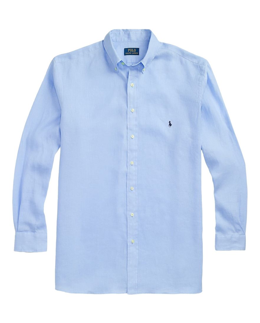 Polo Ralph Lauren overhemd Big & Tall blauw linnen