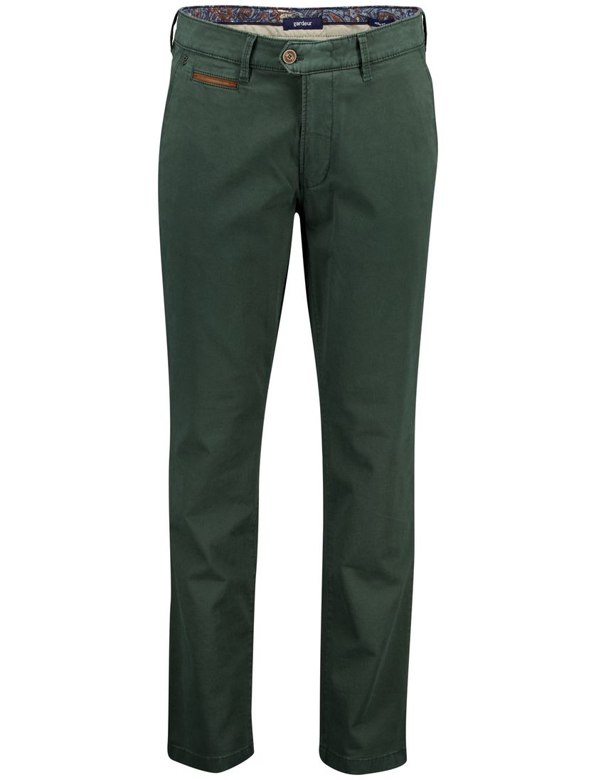 Gardeur Pantalon groen modern fit katoen