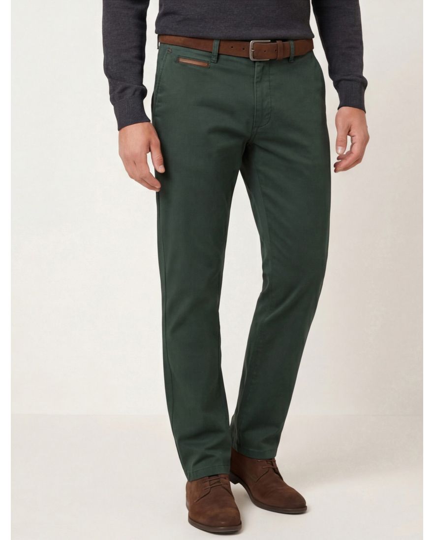 Gardeur Pantalon groen modern fit flatfront