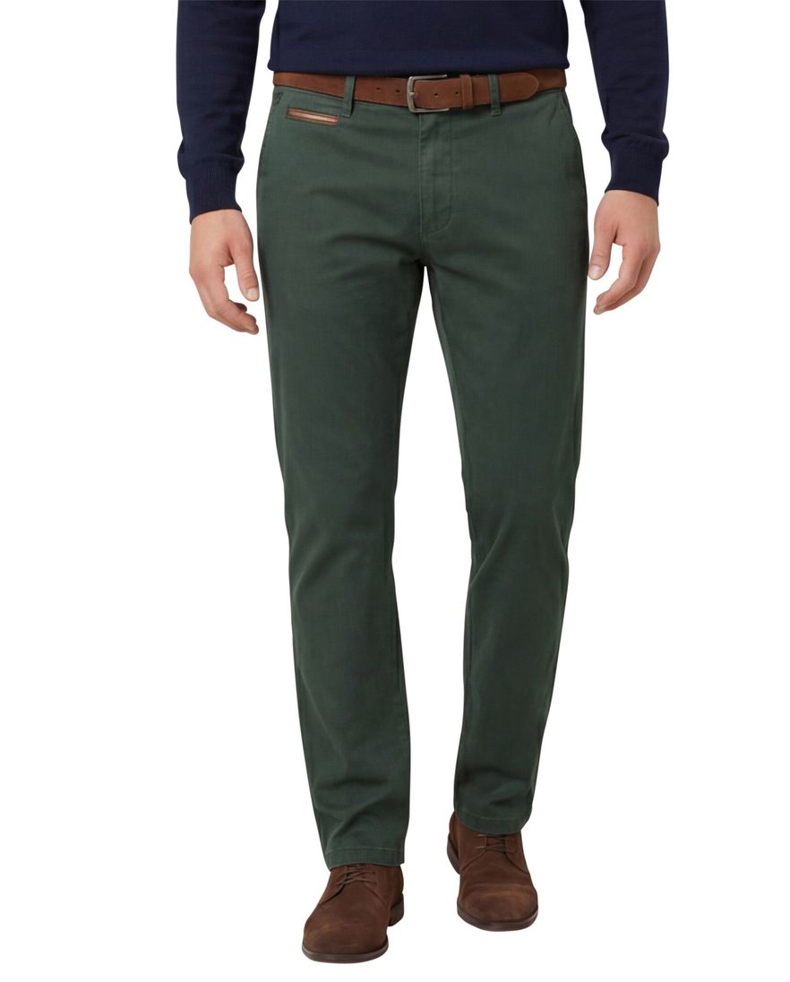 Gardeur Pantalon groen modern fit flatfront