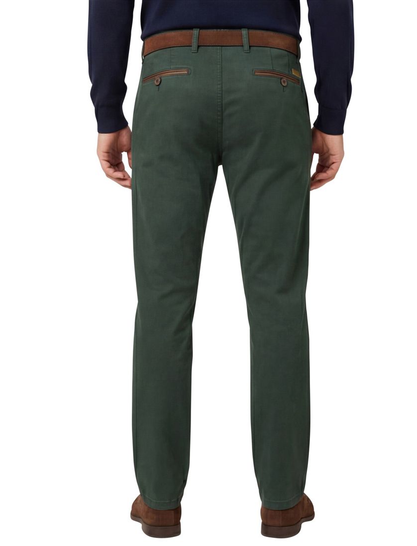 Gardeur Pantalon groen modern fit katoen