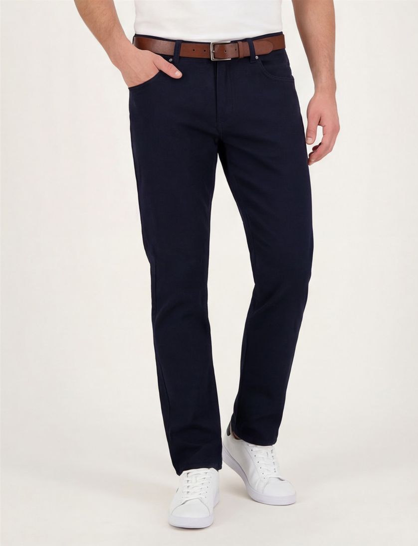 Gardeur Pantalon donkerblauw modern fit effen