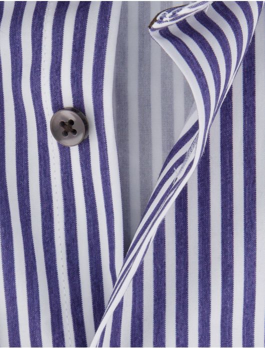 Ledub overhemd donkerblauw gestreept