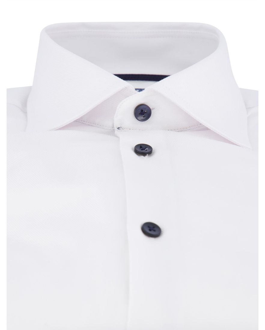 Ledub Green Comfort overhemd effen wit Slim Fit