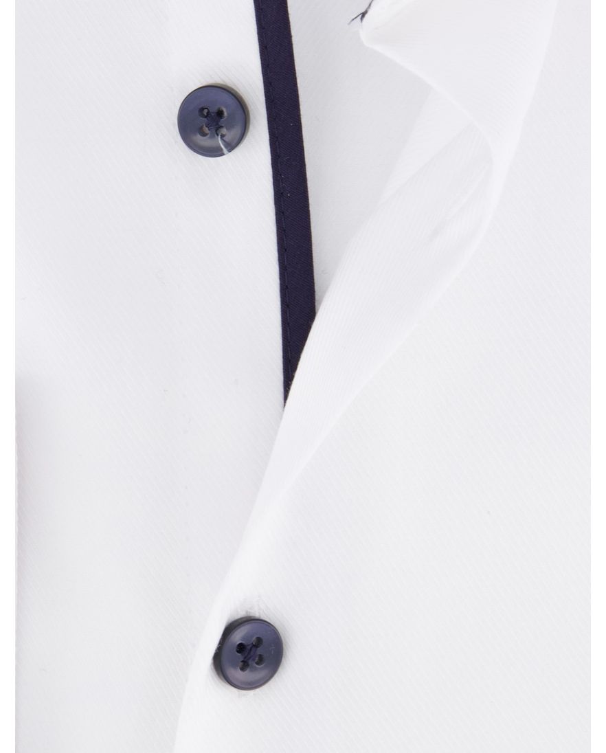 Ledub Green Comfort overhemd effen wit Slim Fit