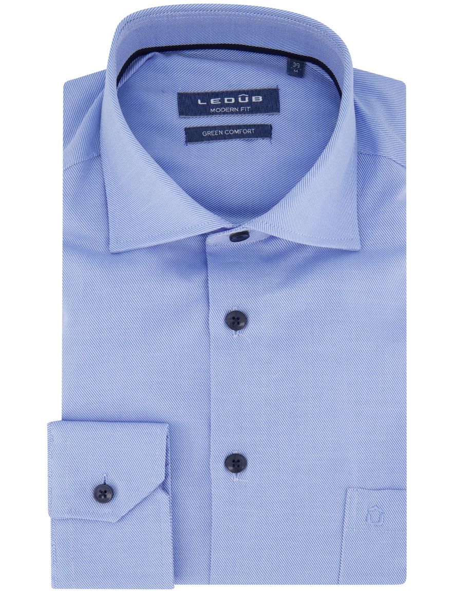 Ledub overhemd blauw modern fit