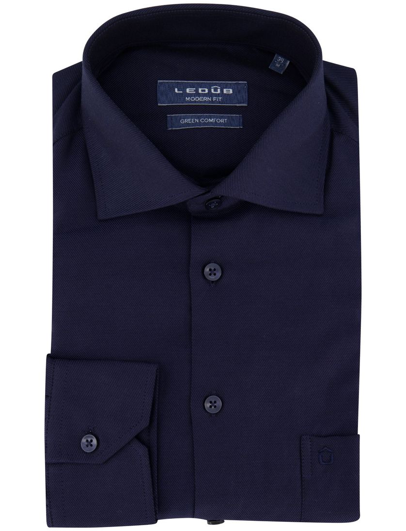 Ledub overhemd modern fit donkerblauw