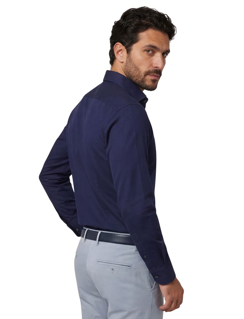 Ledub overhemd modern fit donkerblauw