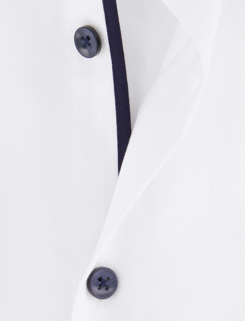 Ledub overhemd modern fit wit green comfort