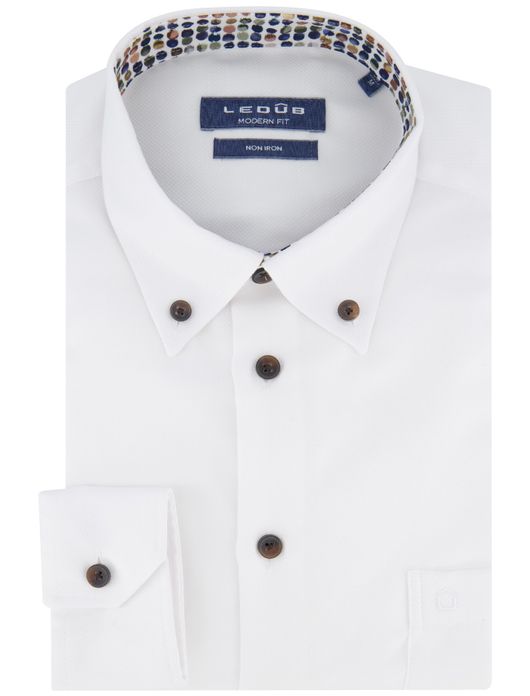 Ledub overhemd wit katoen