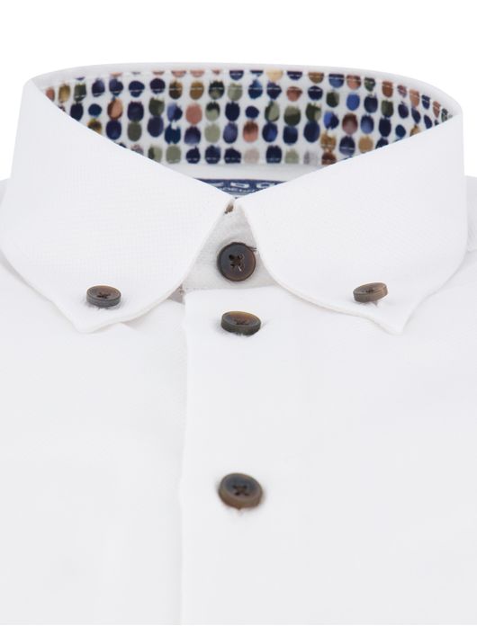 Ledub overhemd wit katoen