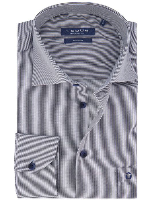 Ledub overhemd gestreept katoen