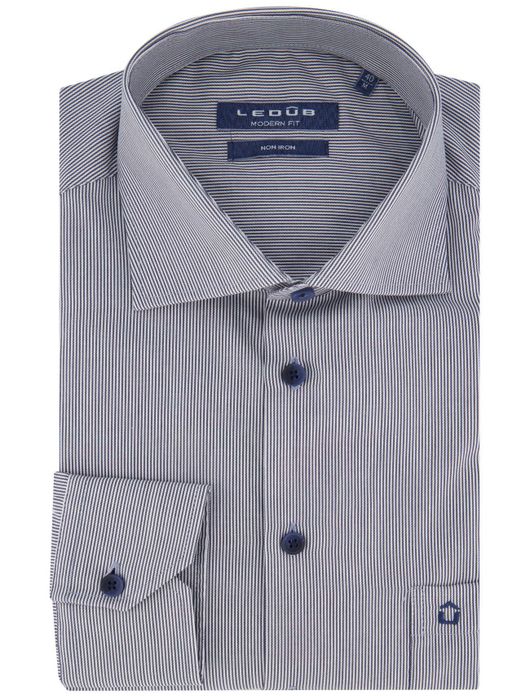 Ledub overhemd gestreept katoen