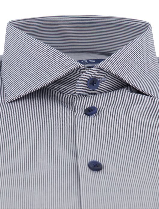 Ledub overhemd gestreept katoen