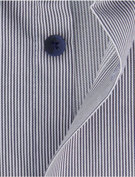 Ledub overhemd gestreept katoen