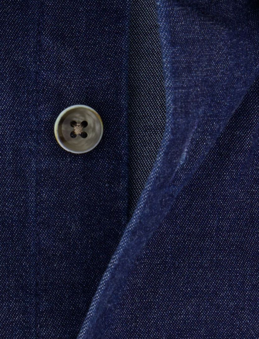 Ledub overhemd denim donkerblauw stretch