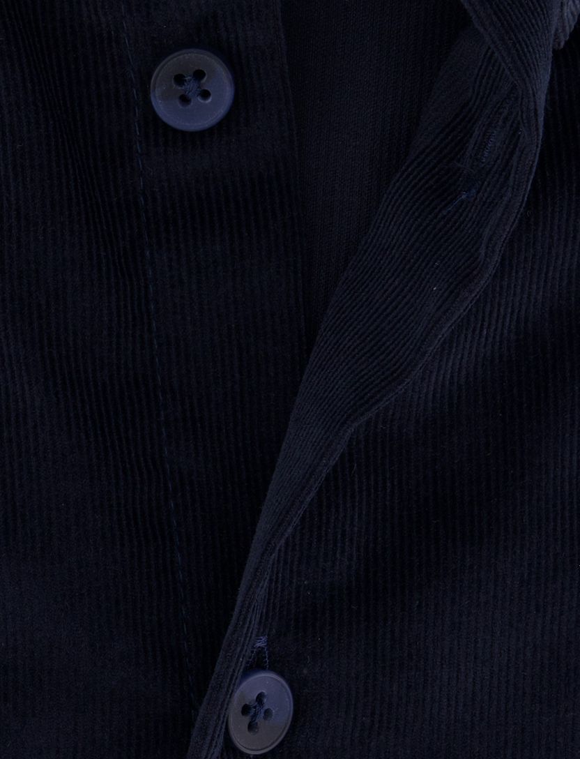 Ledub overhemd donkerblauw corduroy lange mouw