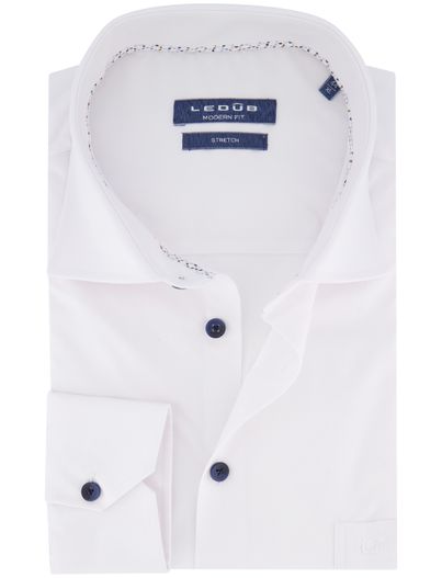 Ledub Ledub overhemd modern fit stretch lange mouw