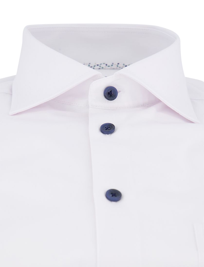 Ledub overhemd modern fit wit stretch