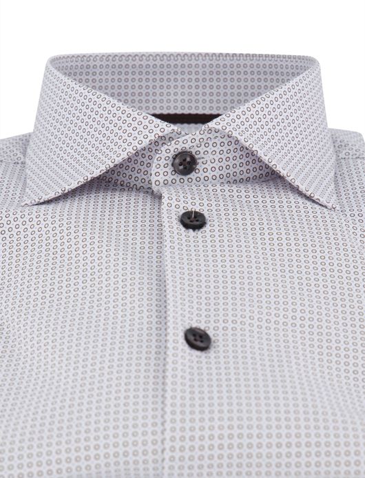 Ledub Shirt dress ml 7 wit bruin blauw