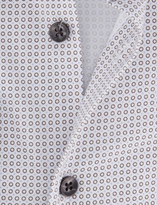 Ledub Shirt dress ml 7 wit bruin blauw