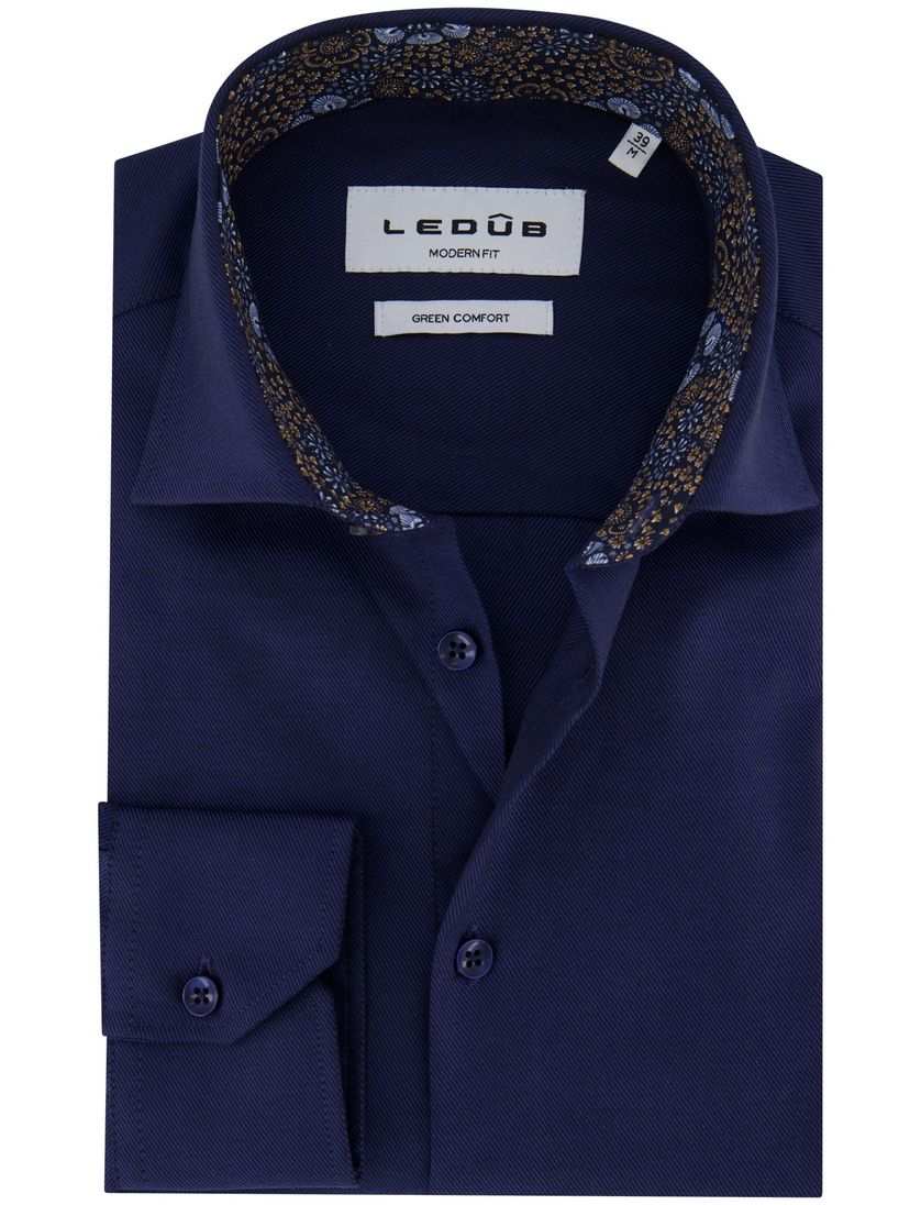 Ledub Shirt dress ml 5 donkerblauw wide collar