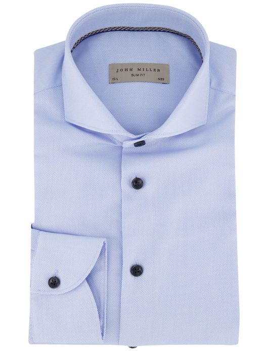 John Miller slim fit overhemd lichtblauw