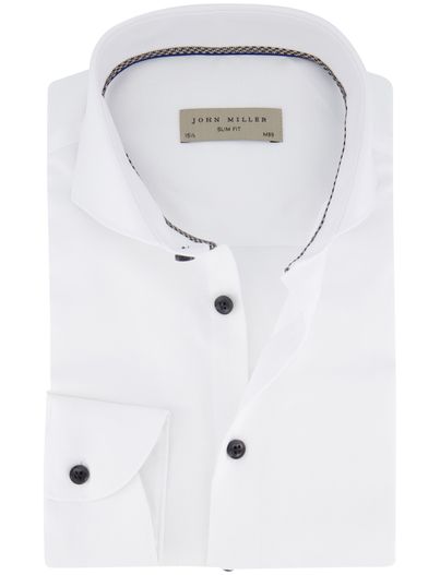 John Miller John Miller overhemd spierwit slim fit