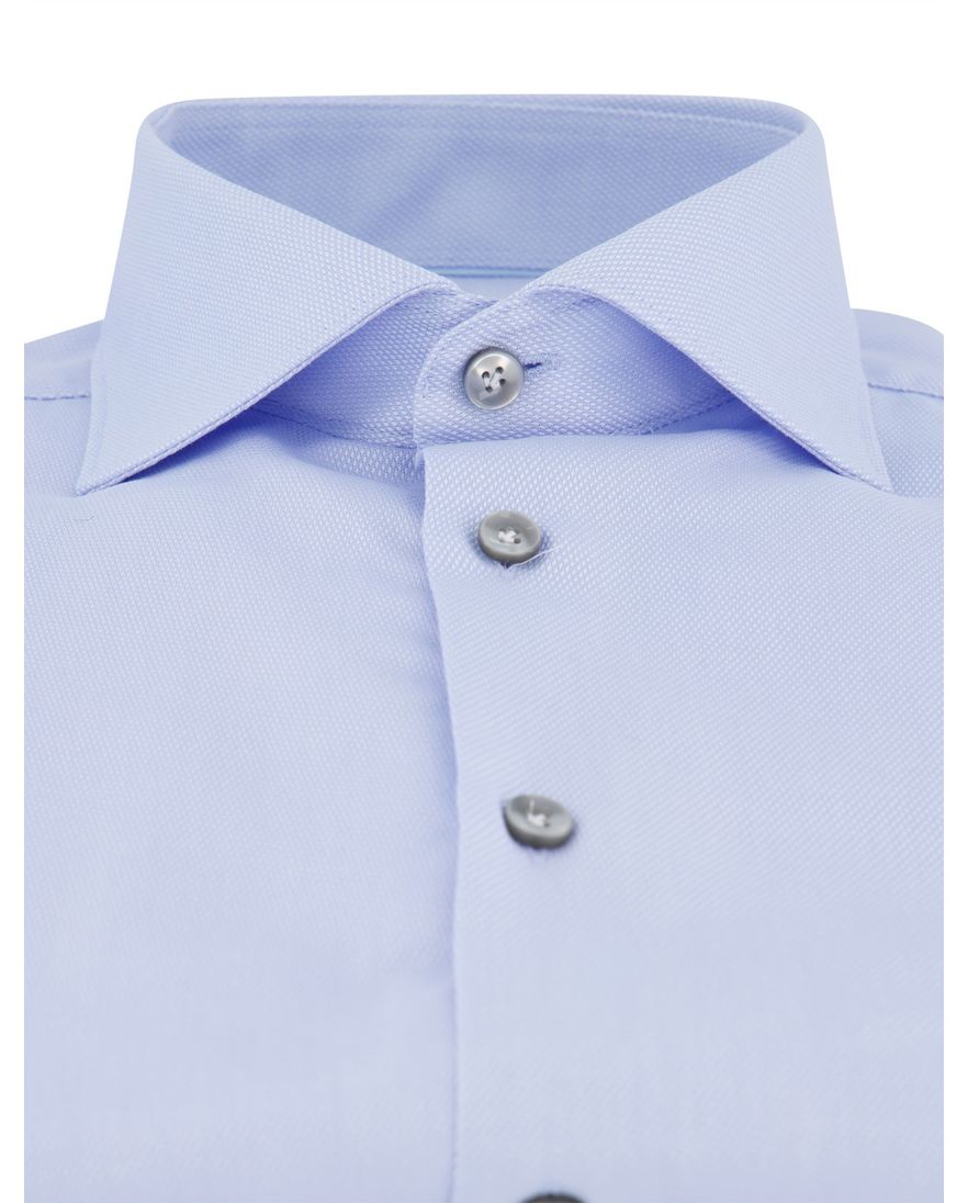 John Miller overhemd tailored fit blauw wide spread collar