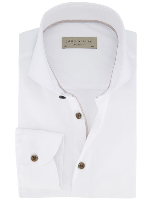 John Miller effen wit overhemd cutaway