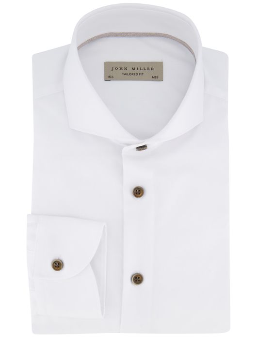 John Miller effen wit overhemd cutaway