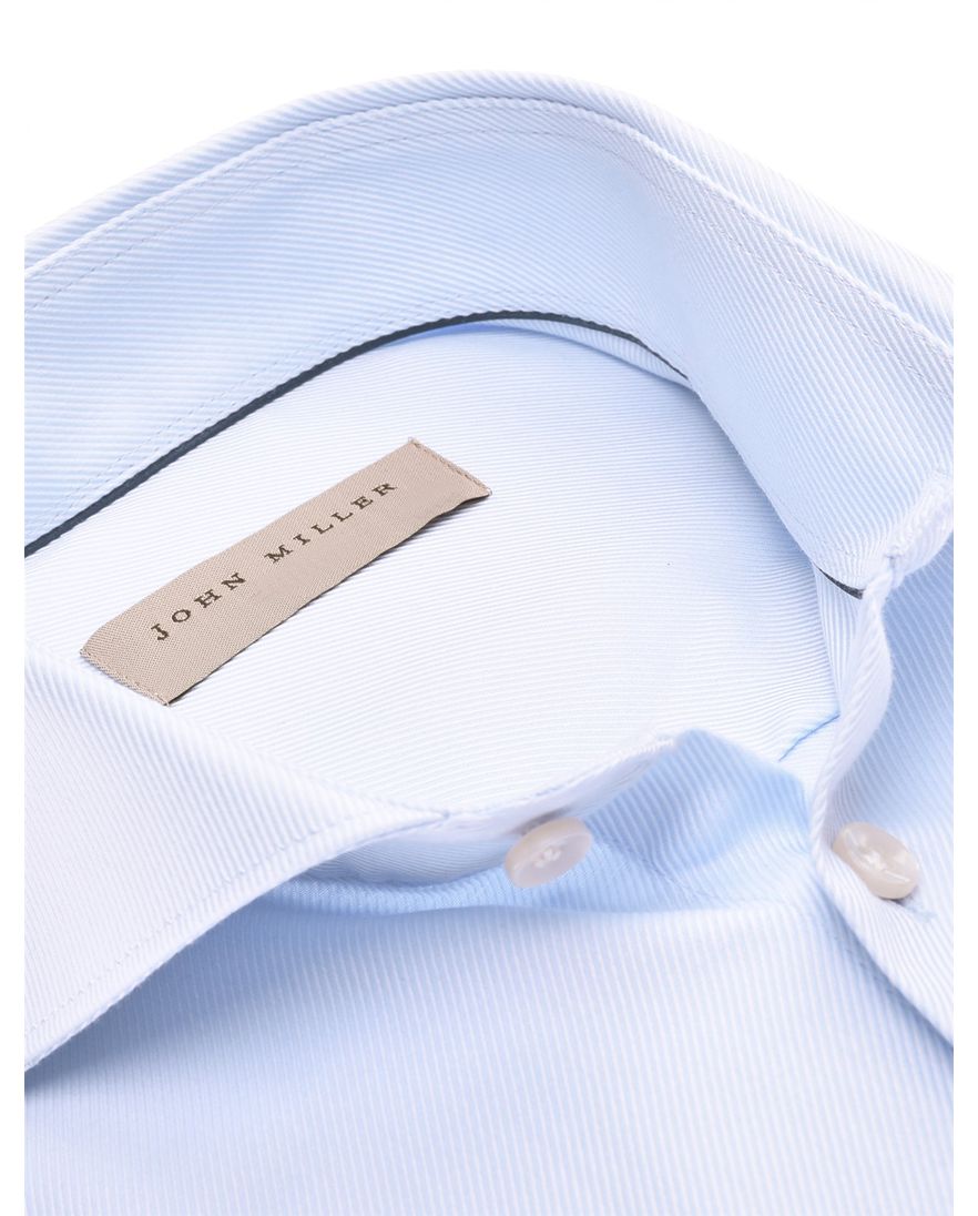 John Miller overhemd blauw cutaway lange mouw